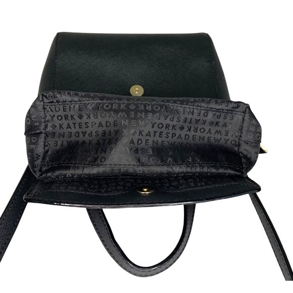 Kate Spade Black Leather Mini Flap Satchel/ Crossbody - Picture 12 of 13